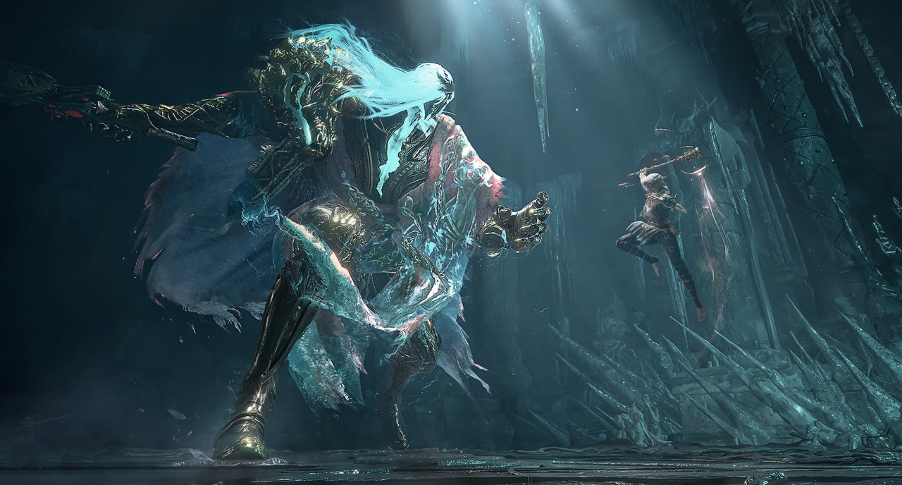 Combat atmosphere from Mistfall Hunter official art